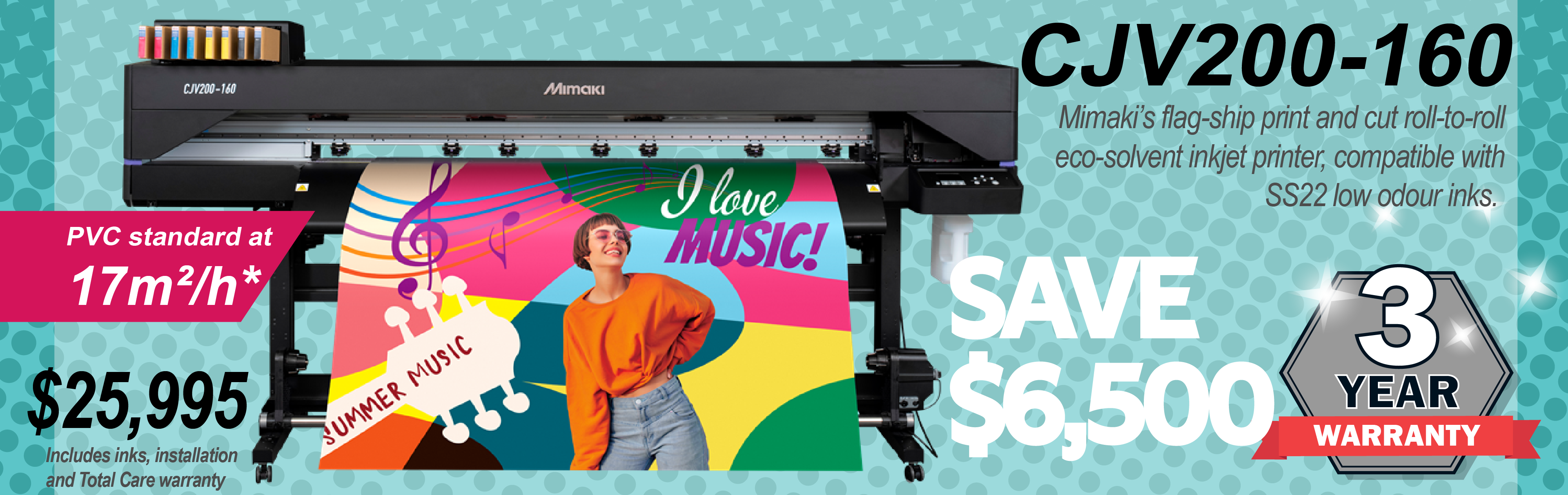 Mimaki 2Q 2025 | CJV200 Series Total Care Campaign advertisement