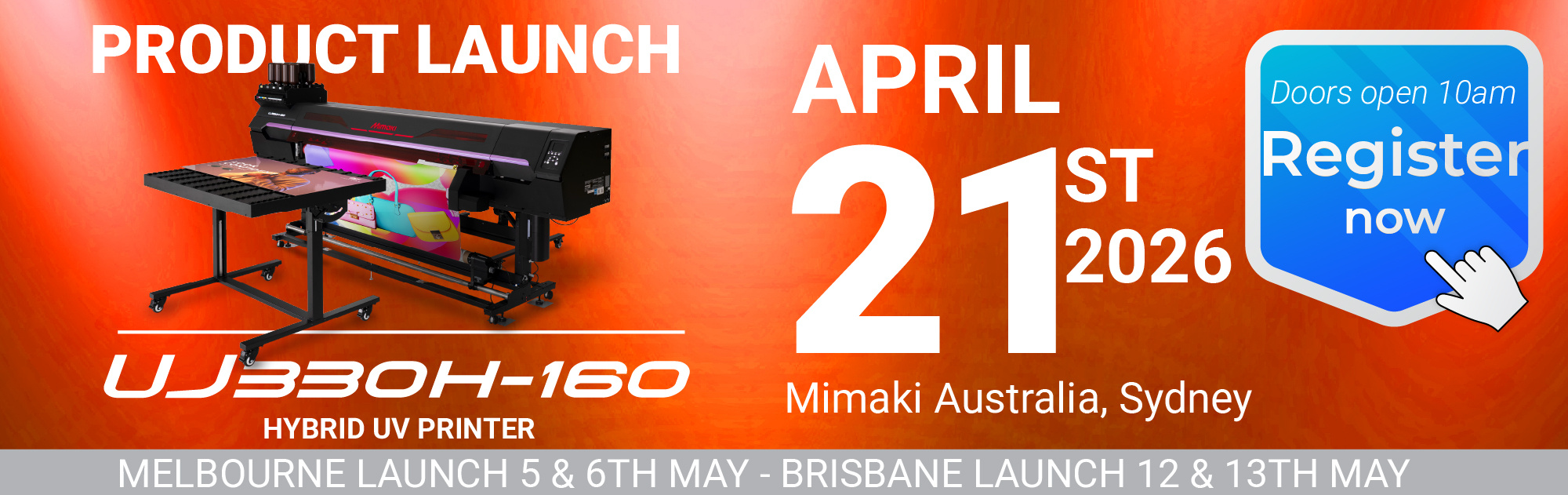 UJ330H-160 Sydney Launch banner