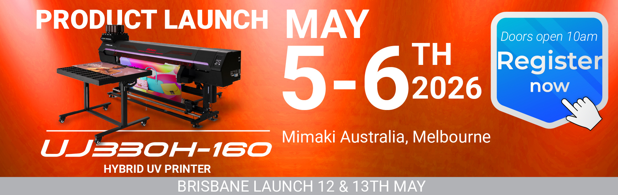 UJ330H-160 Sydney Launch banner