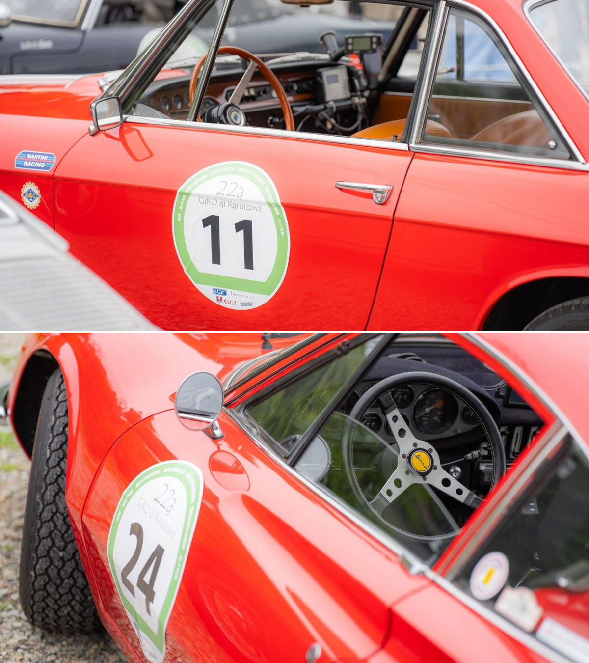 Vehicle body stickers for the time rally event "GiRO di Karuizawa" were produced using "CJV200-130".