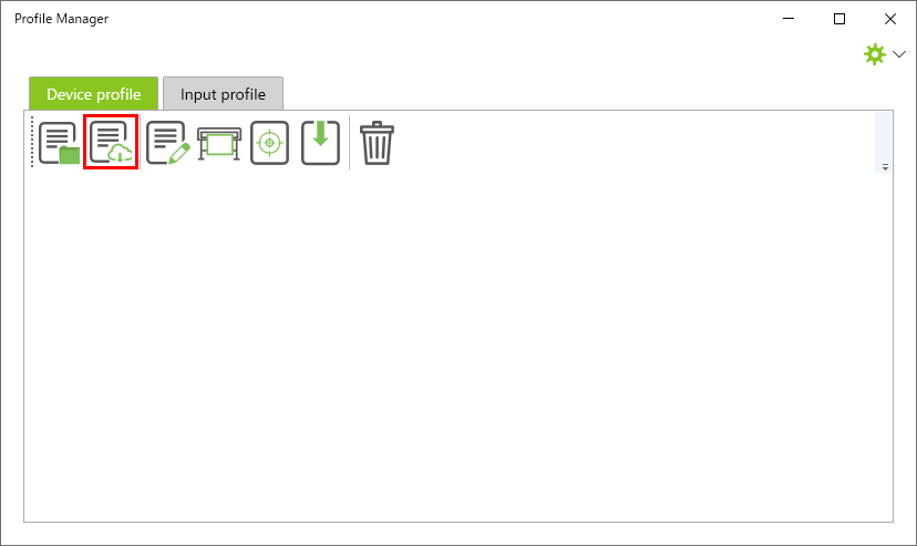 Screen to click the download button