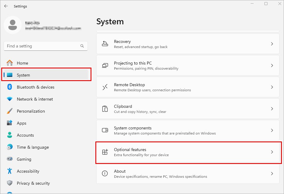Windows Settings Screen