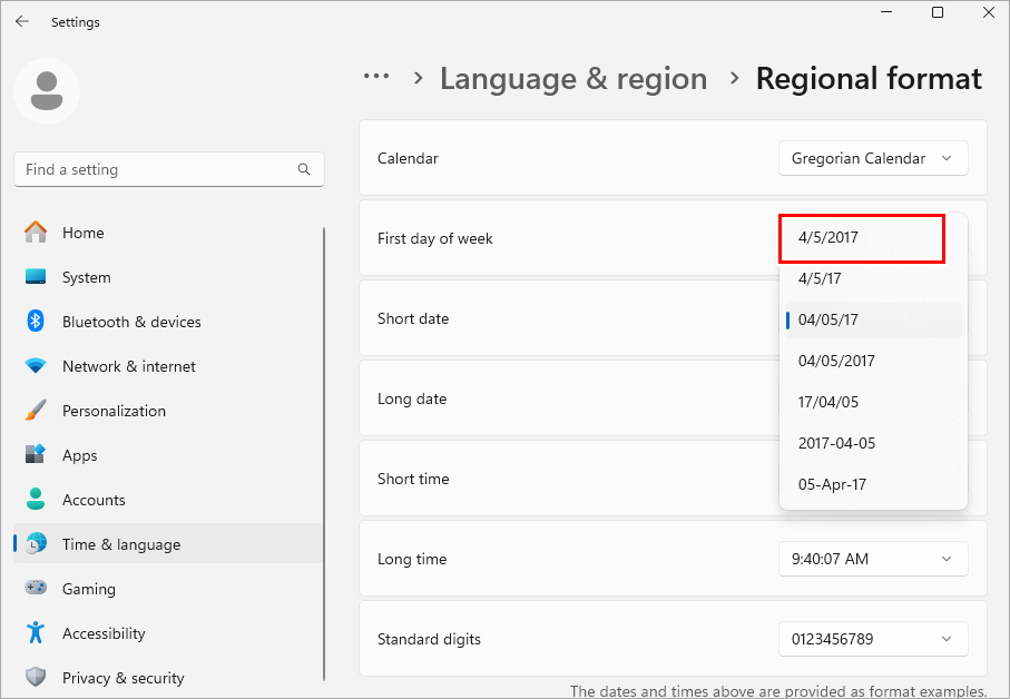 Windows Settings Screen