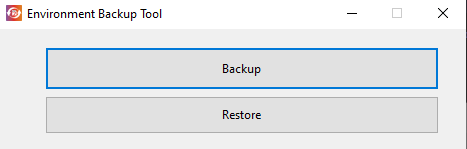 [R7 Environment Backup and Restore] Dialog